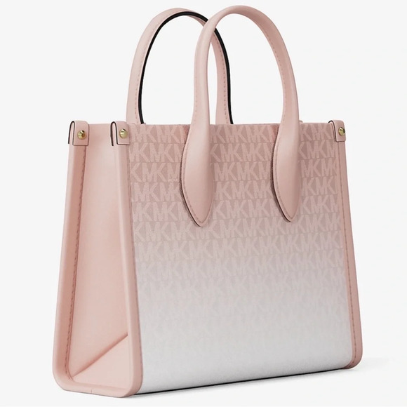 Michael Kors Mirella Small Ombré Signature Logo Crossbody Bag Powder Blush - Picture 8 of 11